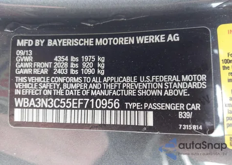 2014 BMW 428I from USA, damaged, VIN WBA3N3C55EF710956